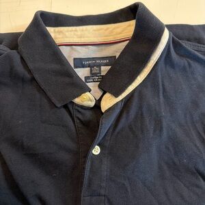 Tommy Hilfiger Men’s Navy Polo with Cream Contrast Collar